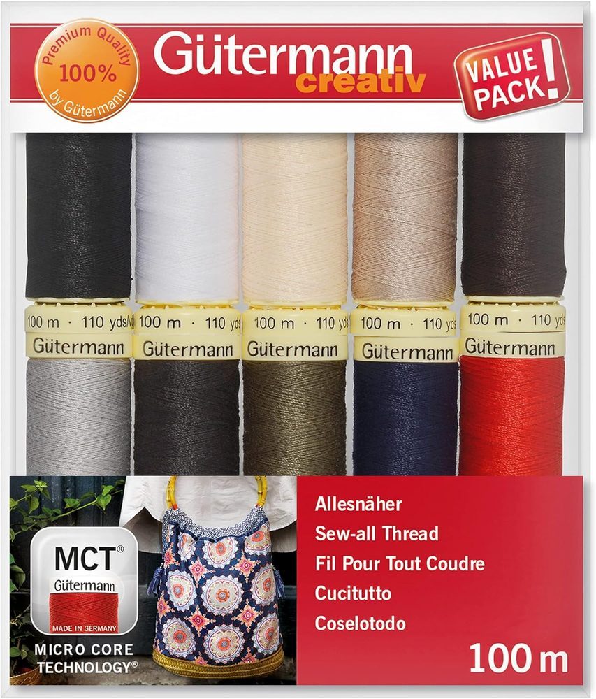 Gütermann creativ Nähfaden-Set, 10 Spulen Allesnäher je 100 m – Ansicht 3