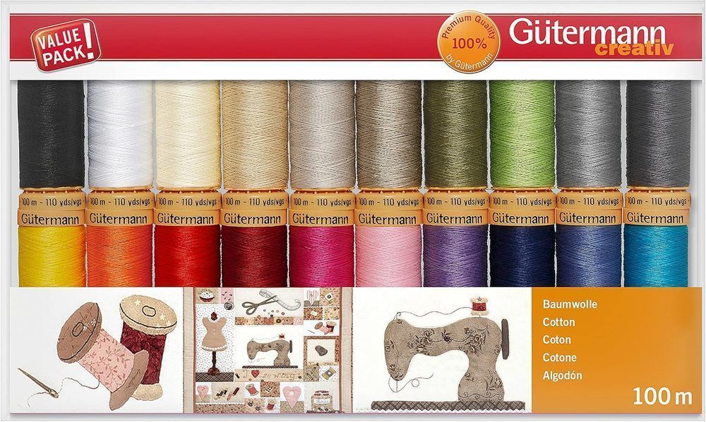 Gütermann creativ Nähfaden-Set, 20 Spulen Baumwolle je 100 m – Ansicht 3
