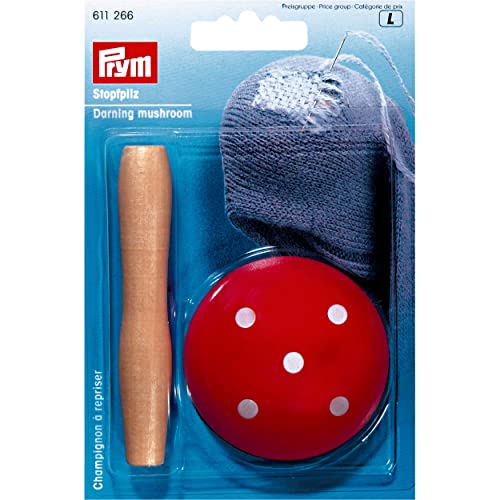 Prym Stopfpilz aus Hartholz, 60 mm, mit Fliegenpilz-Muster