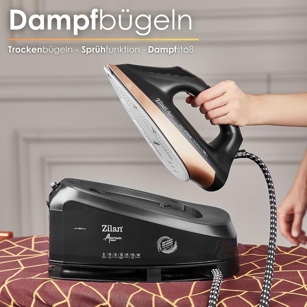 Zilan Dampfbügelstation 3000 W mit 400 g/min Dampfstoß (1,5 L) – Ansicht 2